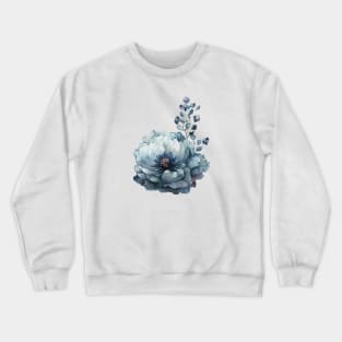 Blue Watercolor Wild Flower Crewneck Sweatshirt